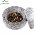 White & Gray Marble Mortar And Pestle